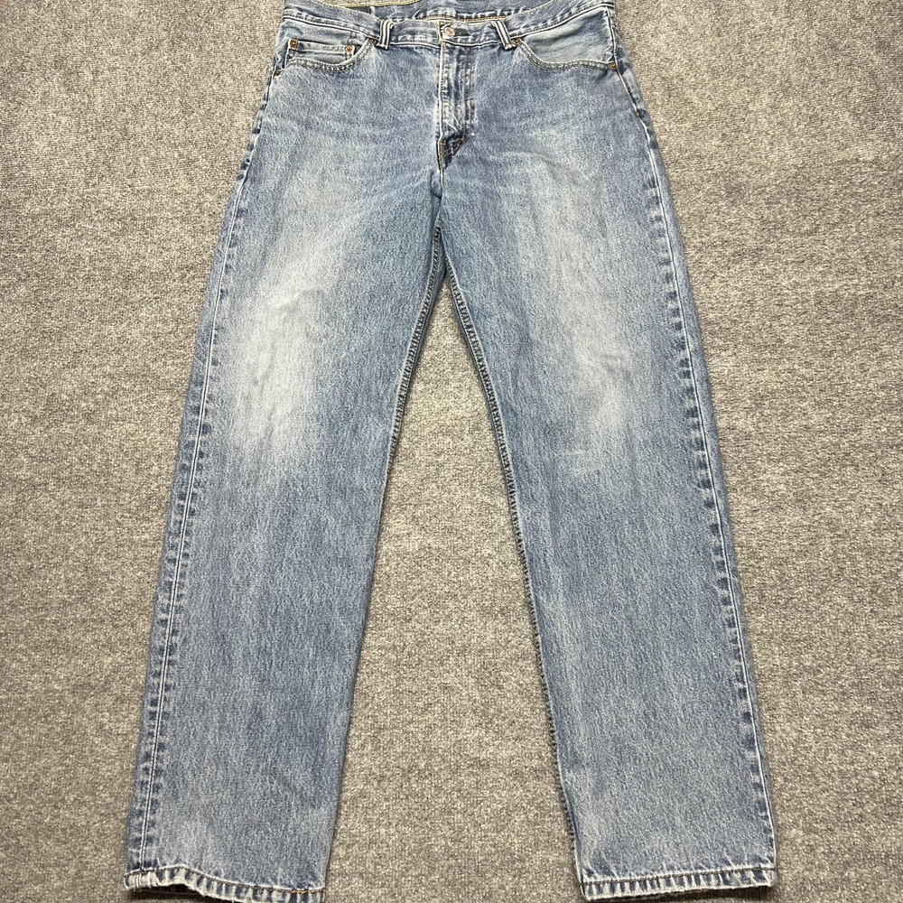 Levis 550 Jeans Mens 36x34 Blue Light Wash Relaxed Tapered Denim Pants Casual - Picture 5 of 16